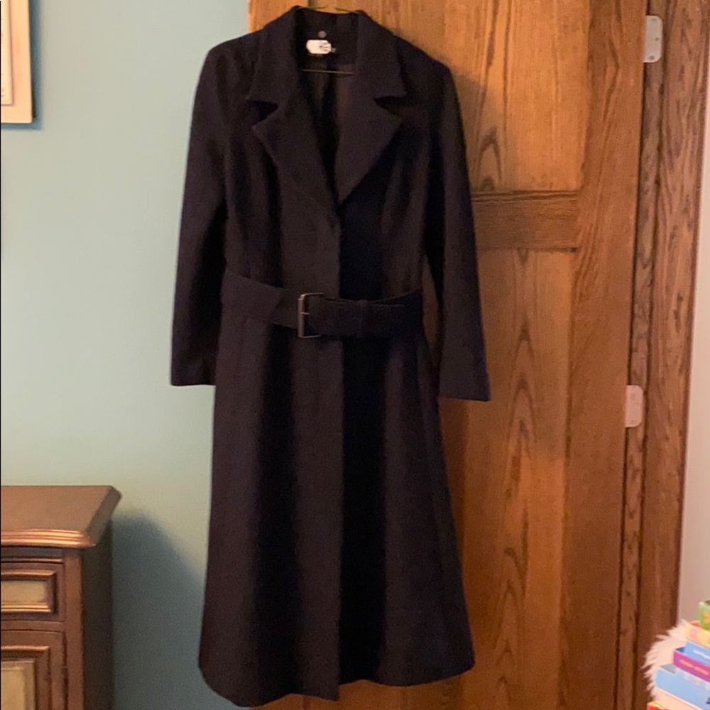 Anne Klein Fur Shawl Collar Maxi Coat